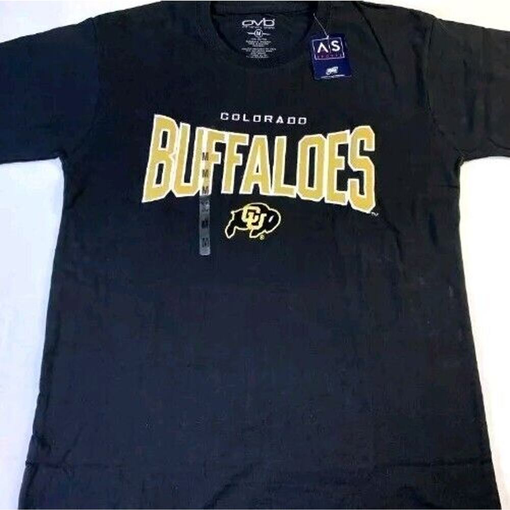 University of Colorado Buffaloes Mascot Embroidered Black T-Shirt MED OVB Brand